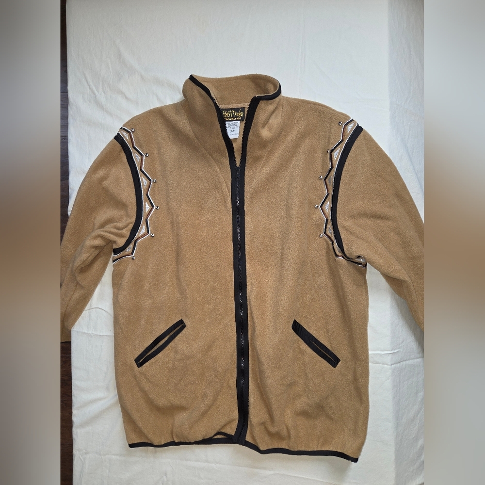 Bob Mackie Wearable Art Fleece Zip Up Womens Large